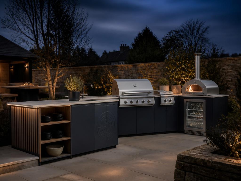L-Shaped Outdoor Kitchen
